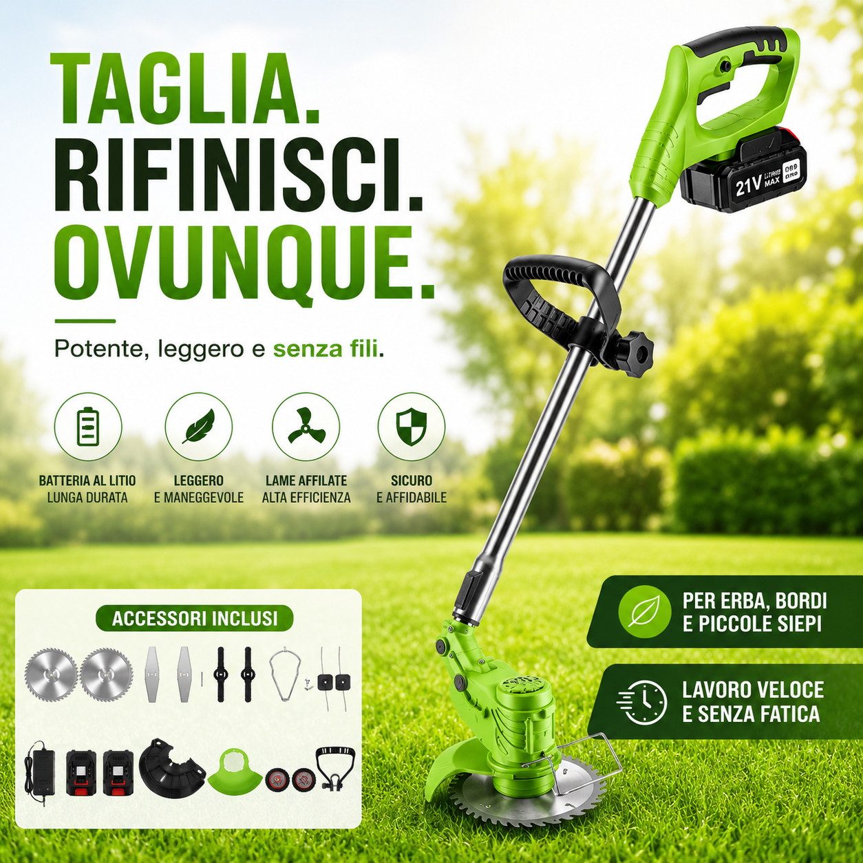Decespugliatore cordless GreenPro 21V
