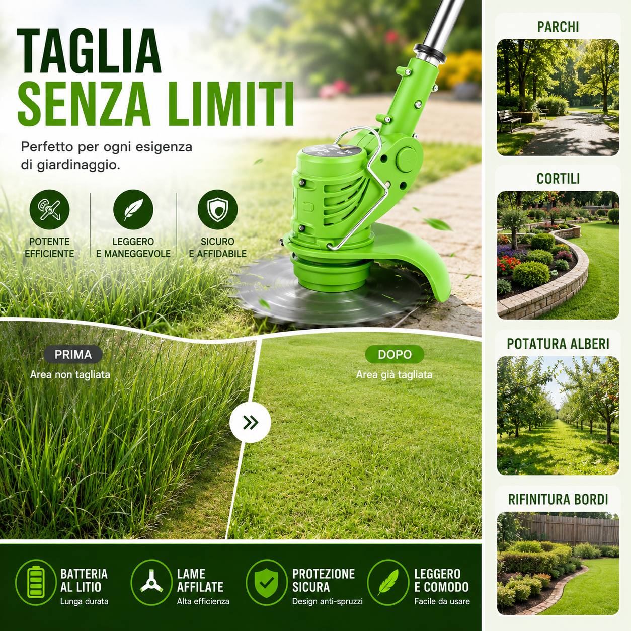 Testa di taglio regolabile