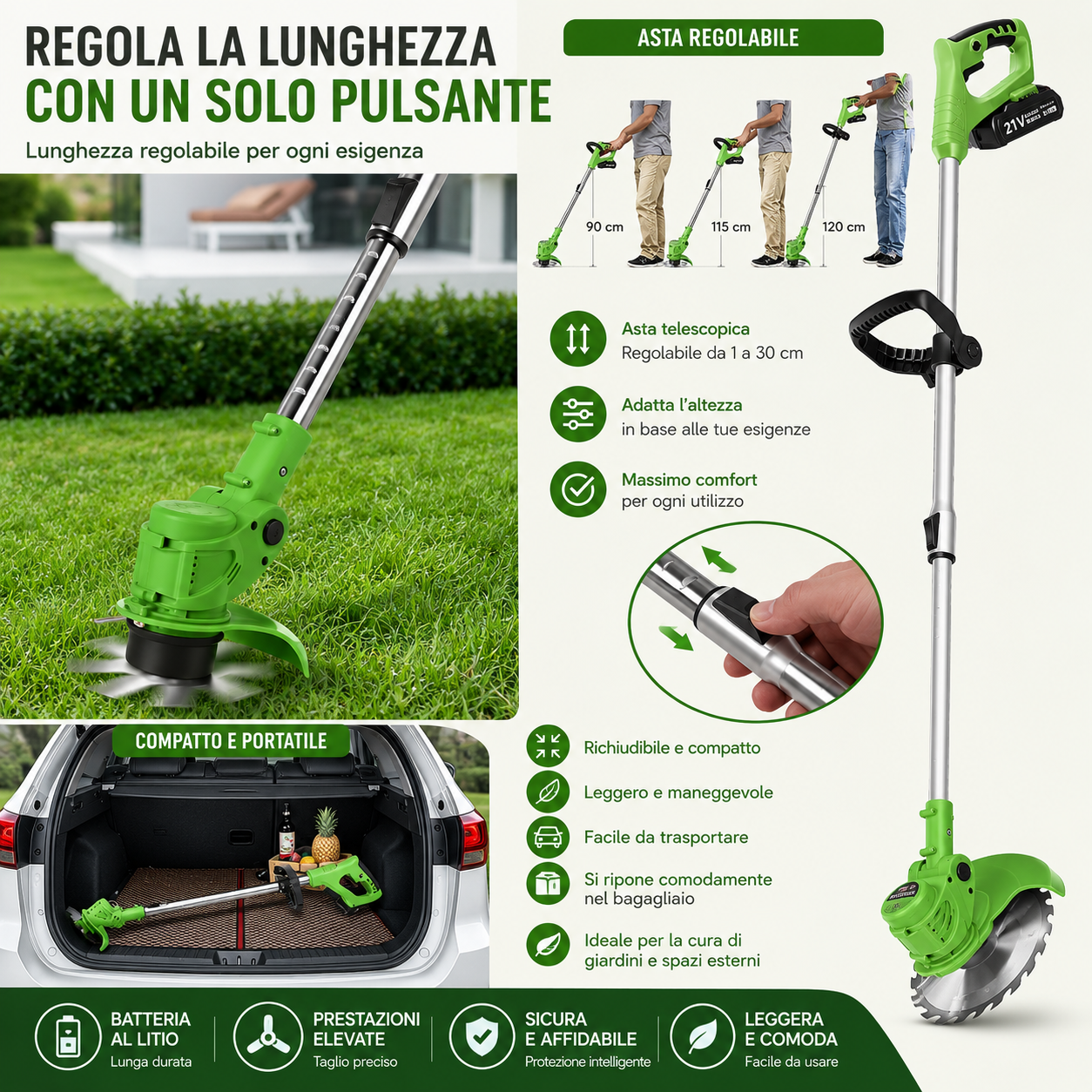 Asta telescopica regolabile